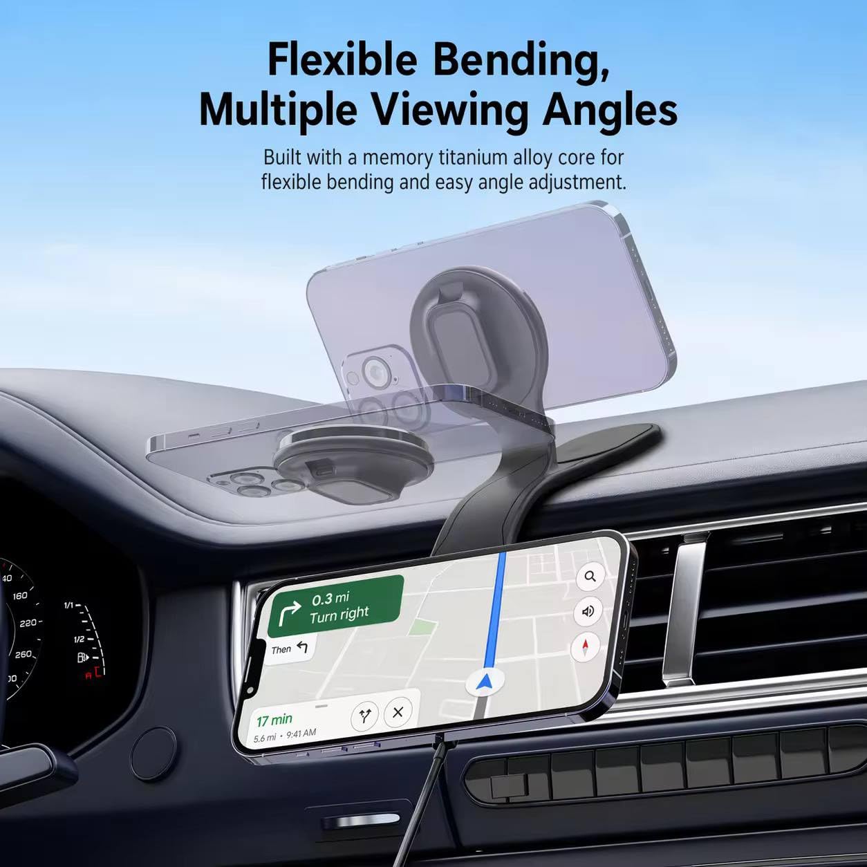 360-degree adjustable magnetic car phone holder by Cilinax